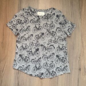 Anthropologie Heather Grey Whimsigoth Vintage Vibes Bicycle Women’s Tee